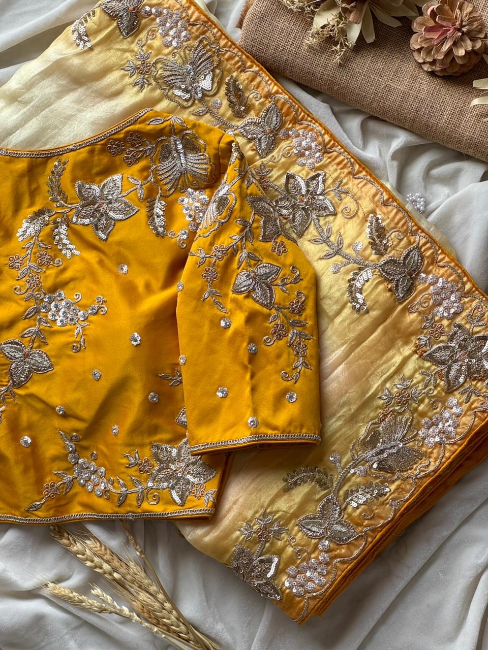 Fancy space silk crush sarees by Arhas Couture