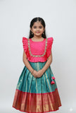 Kid's Semi Kanchi Silk Dress