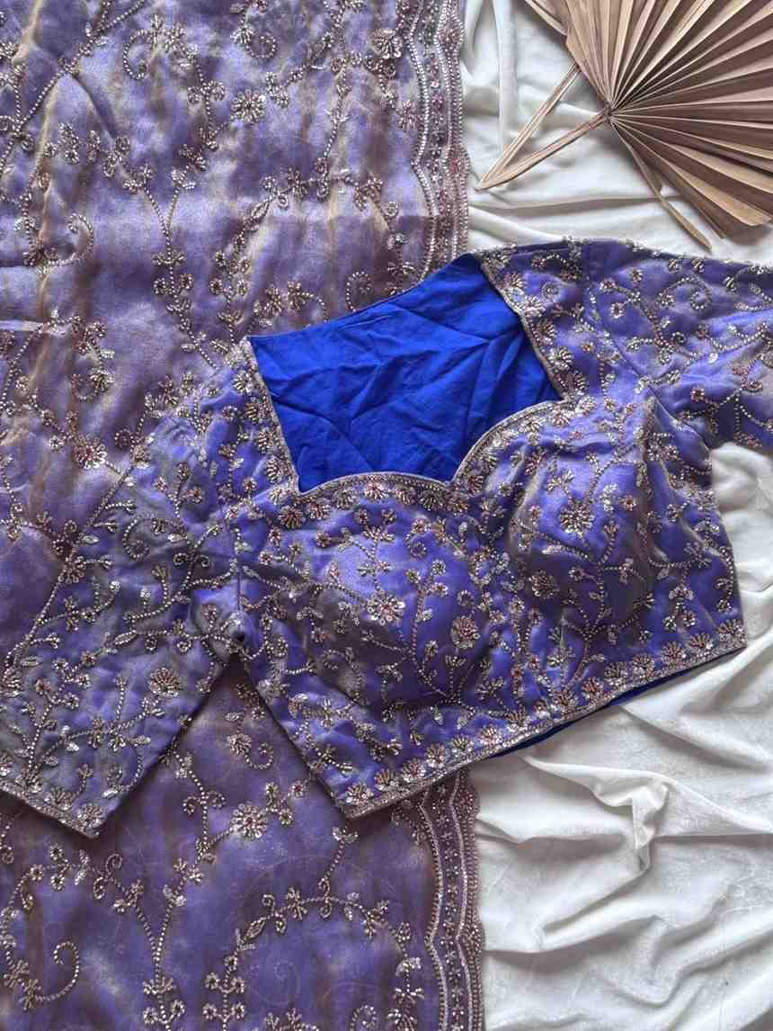 Nylon Tissue Crepe Silk Saree