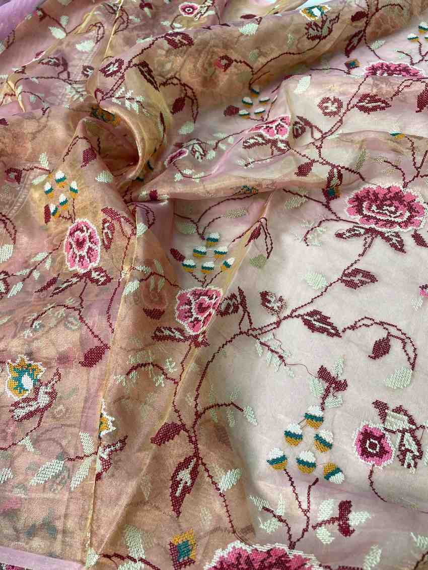 Fancy tissue organza silk sarees by Arhas Couture