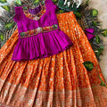 Kid's Viscose Tissue Silk Lehengas