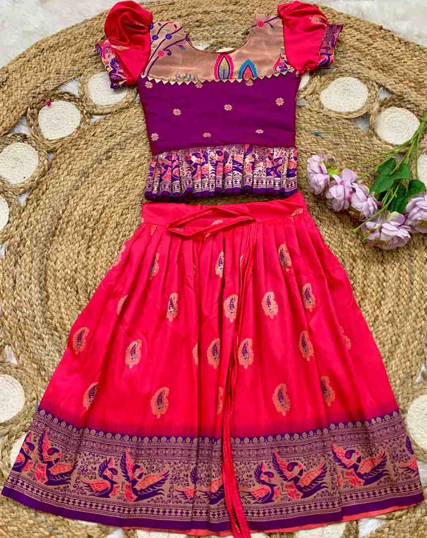 Kid's Soft Silk Paithani Lehengas