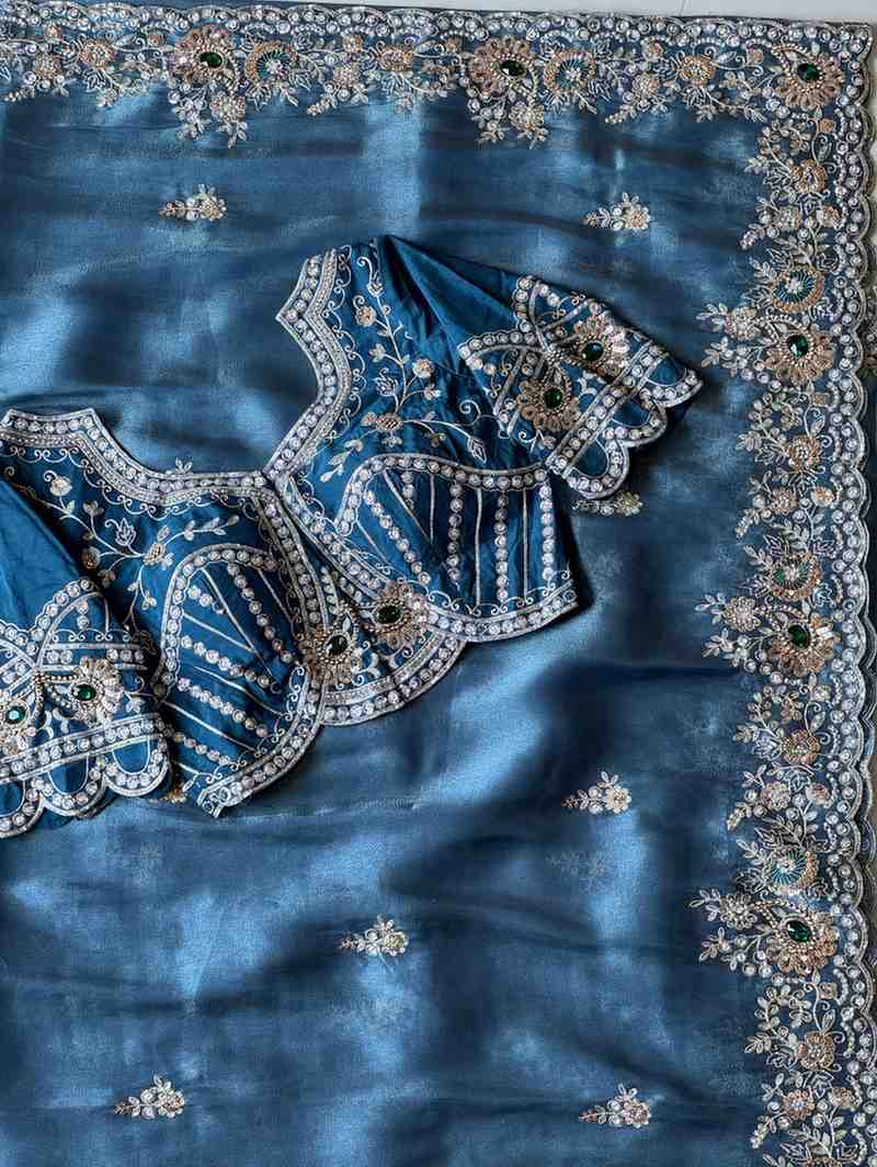 Fancy shimmer tissue saree – colour 1 – Arhas Couture