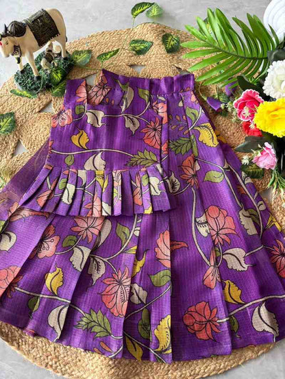 Kid's Kota Kalamkari Lehenga