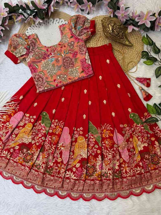 Kid's Dola Silk Lehengas