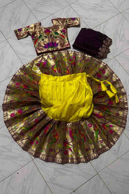 Kid's Paithani Silk Lehengas