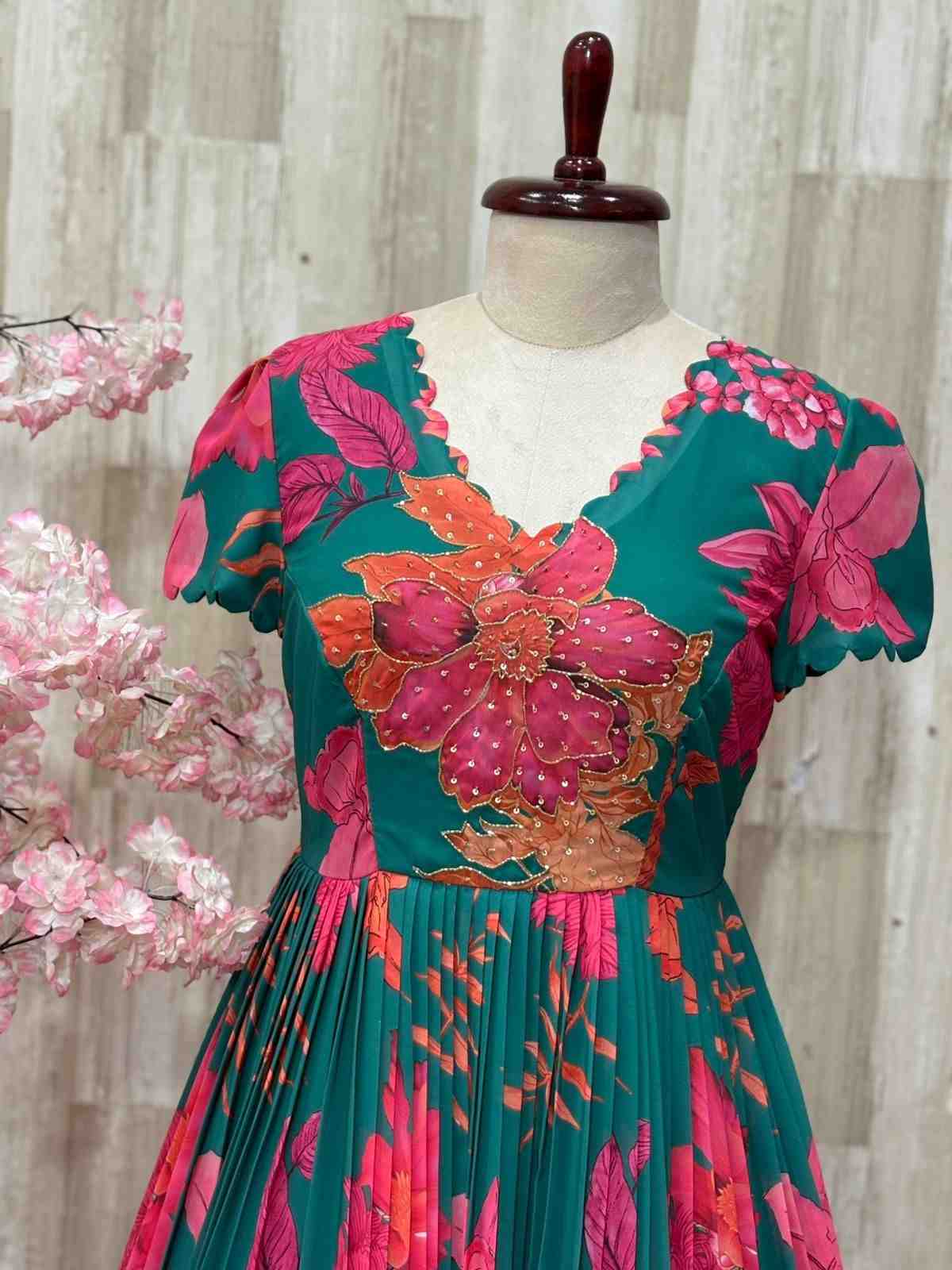 Floral Georgette Gown