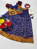 Kids Meenakari zari lehenga – Blue, Green, Yellow, Purple – 1 to 15 years – Arhas Couture