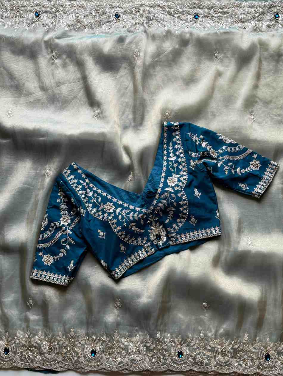 Fancy shimmer tissue saree – colour 2 – Arhas Couture