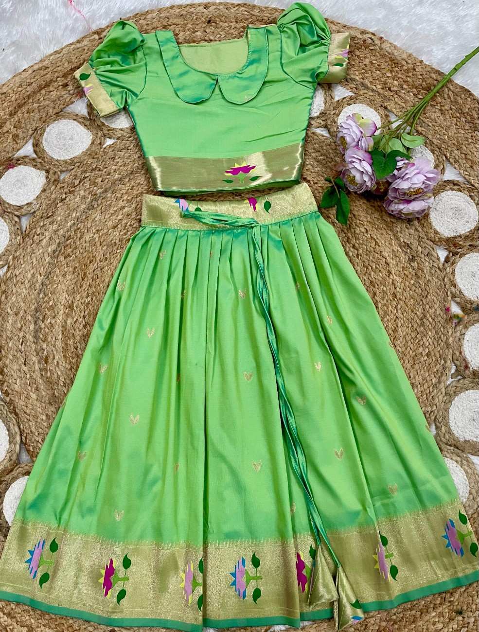 Kid's Paithani Silk Lehengas