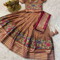 Kid's Tissue Paithani Silk Lehengas