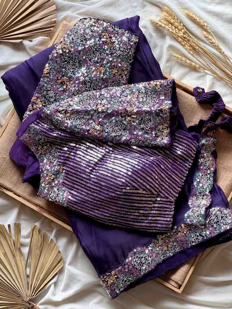 Sequence Work Ready To Wear Saree