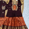 Semi Gadwal family outfit – mustard – Arhas Couture