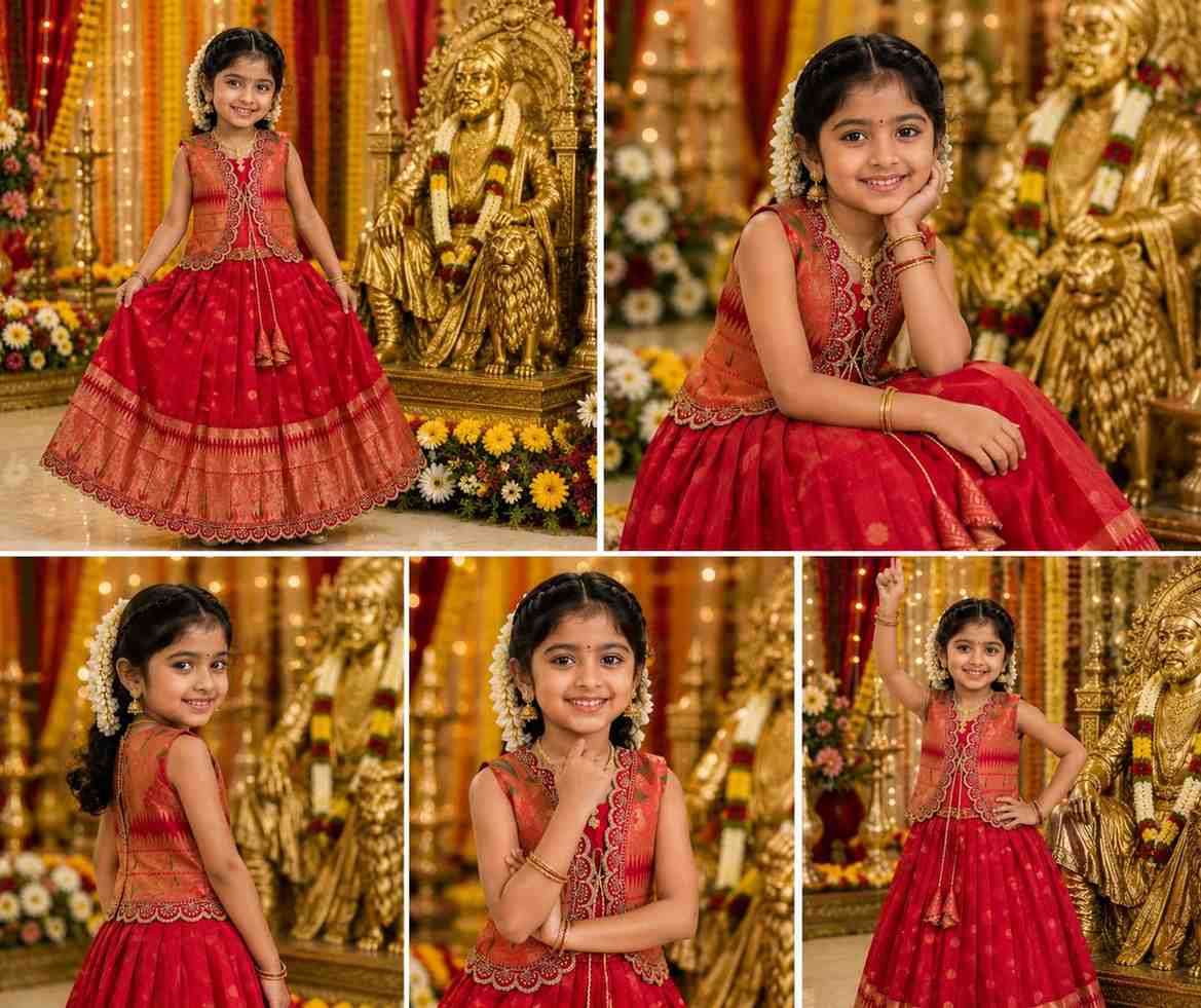 Kid's Paithani Silk Gown