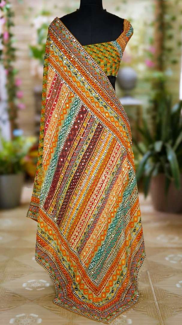 Fancy Georgette saree – colour view – Arhas Couture