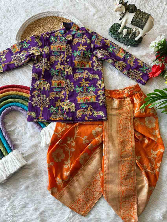 Kid's Viscose Natural Crepe Kurta Set