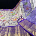 Hand Painted Banarasi Tissue Silk Sarees