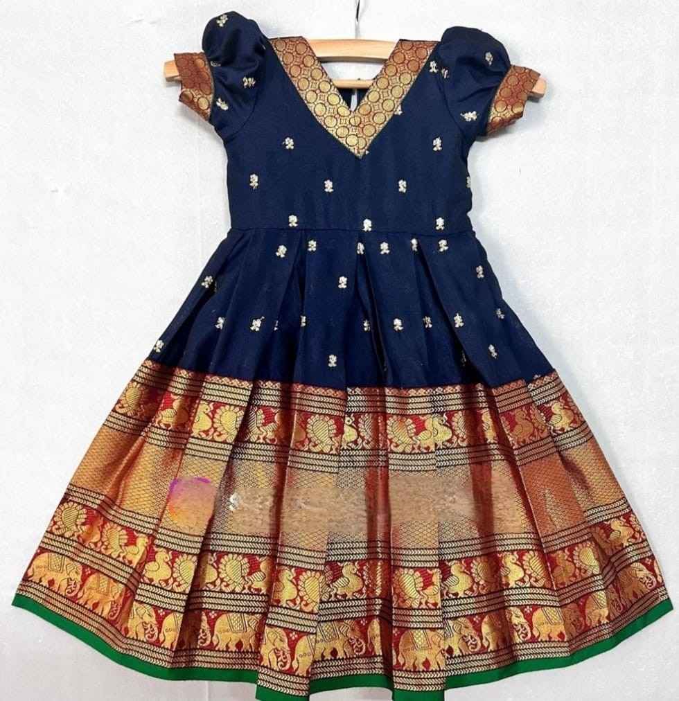 Kids silk cotton gowns by Arhas Couture