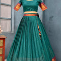 Fancy cotton jacquard lehengas by Arhas Couture