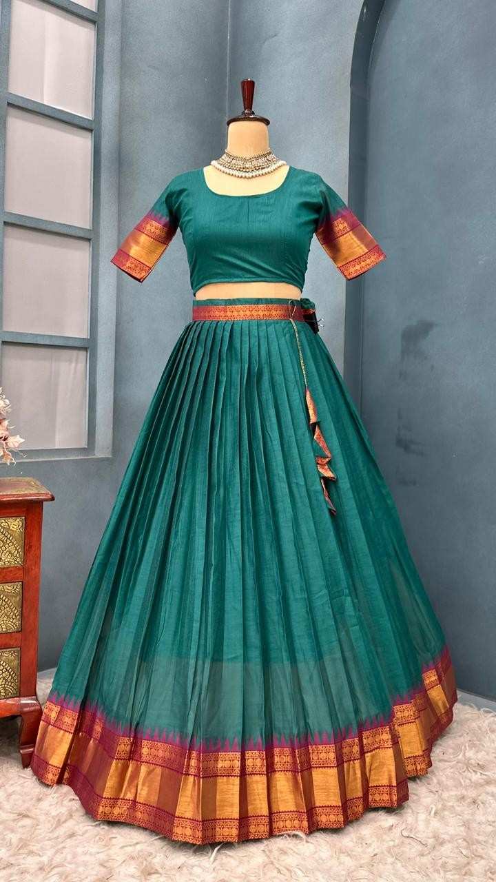 Fancy cotton jacquard lehengas by Arhas Couture