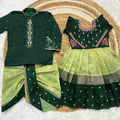 Soft Banarasi silk family outfit – boys and girls – Arhas Couture