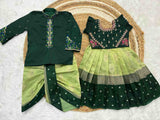 Soft Banarasi silk family outfit – boys and girls – Arhas Couture