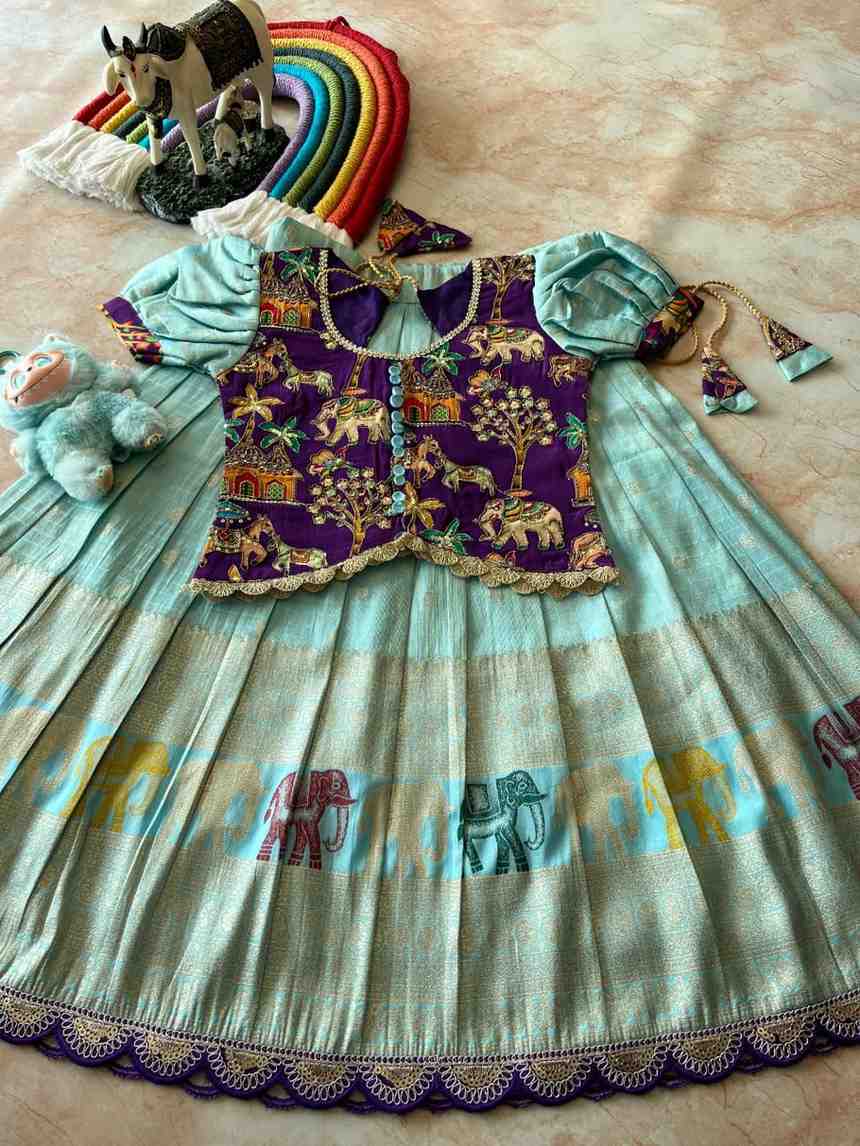 Kid's Tissue Lehengas