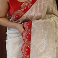 Tissue Silk Scalloped Saree