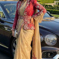 Fancy organza satin 1-minute ready-to-wear saree – Arhas Couture