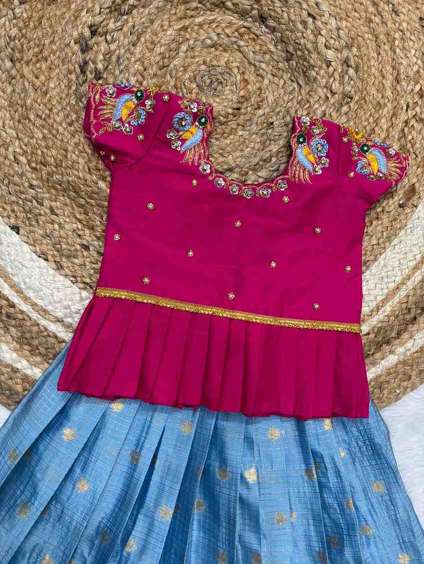 Kid's Raw Silk Lehenga