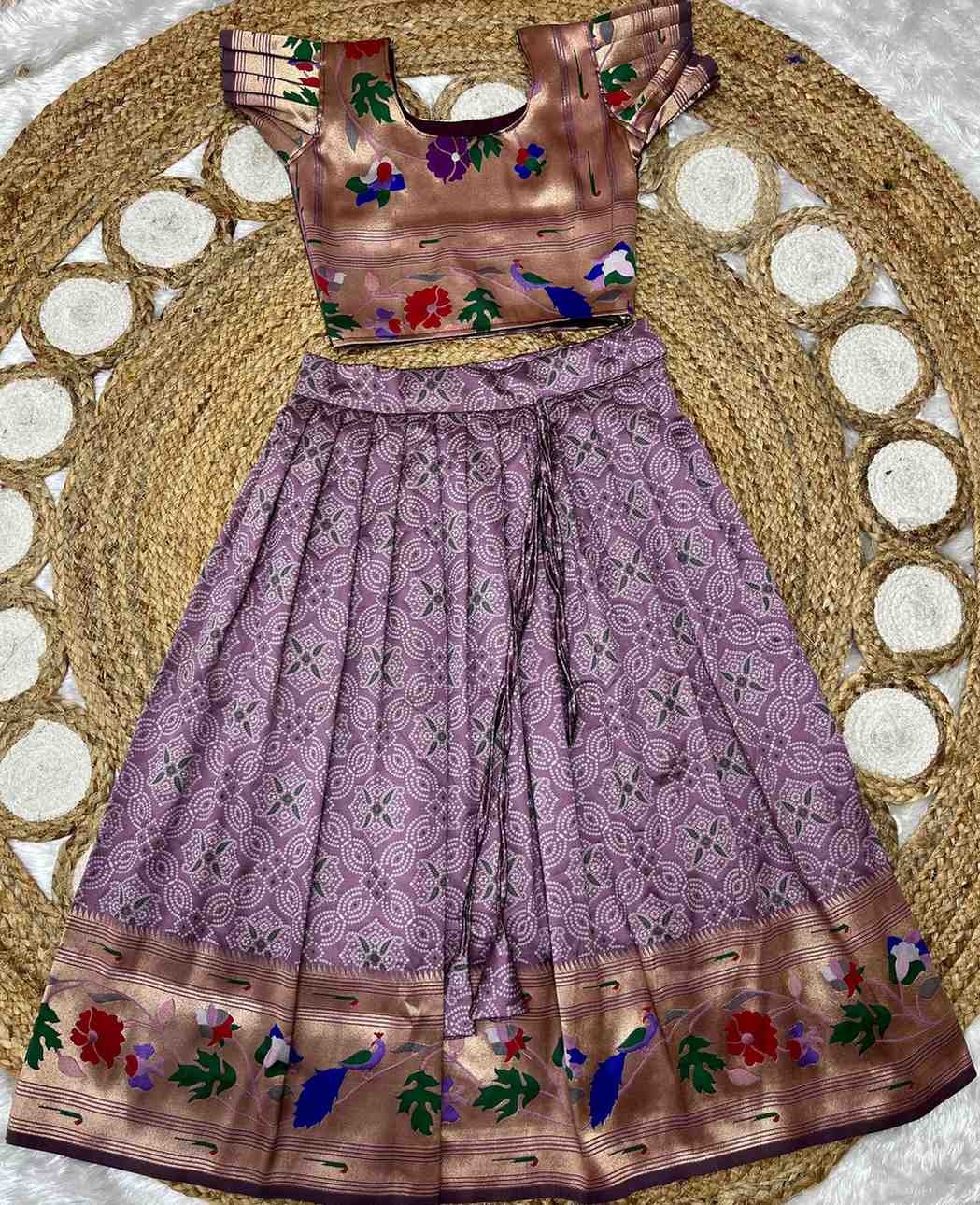 Kid's Paithani Bhandini Lehengas