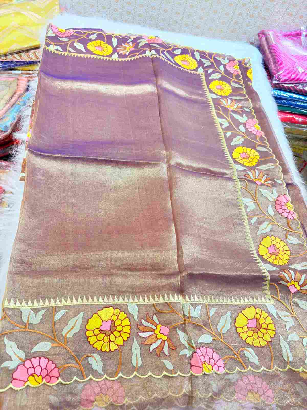Embroidery Tissue Silk Sarees
