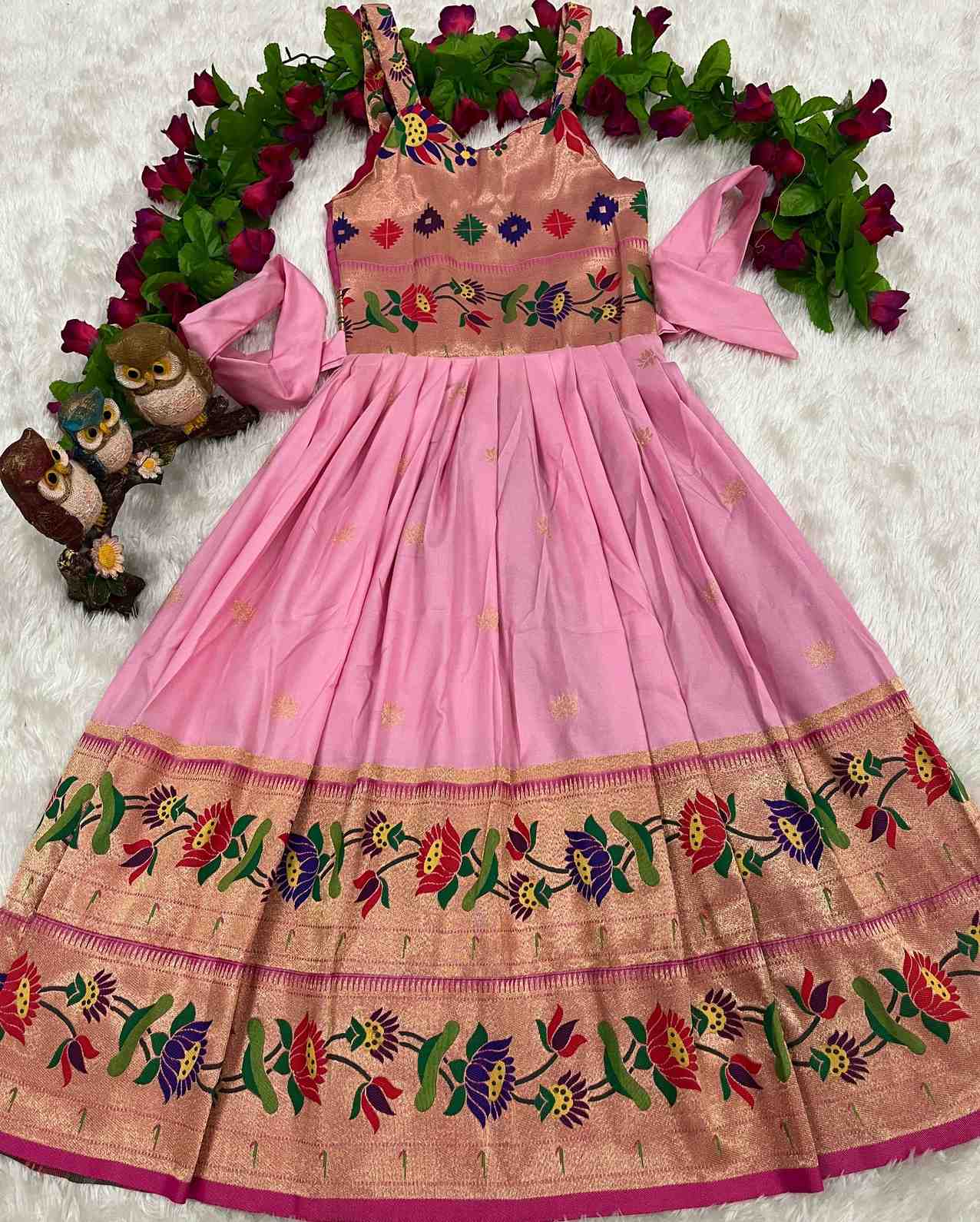 Kid's Soft Silk Paithani Gowns