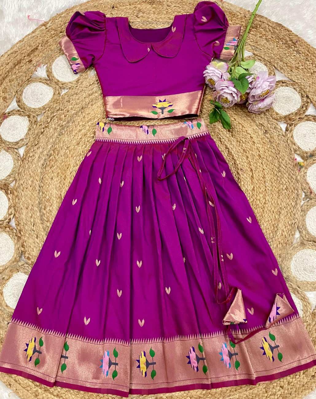 Kid's Paithani Silk Lehengas