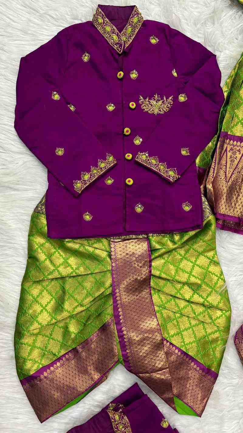 Raw silk family outfits by Arhas Couture