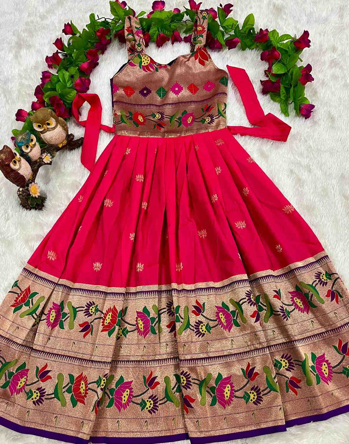 Kid's Soft Silk Paithani Gowns