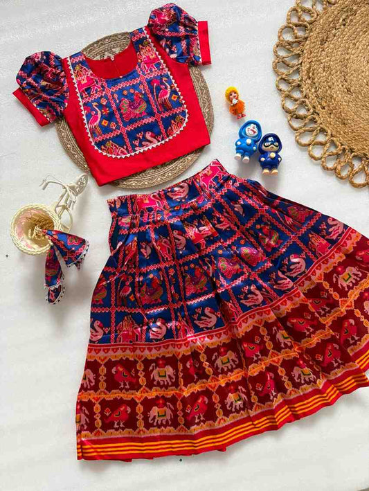 Kid's Patola Silk Lehengas