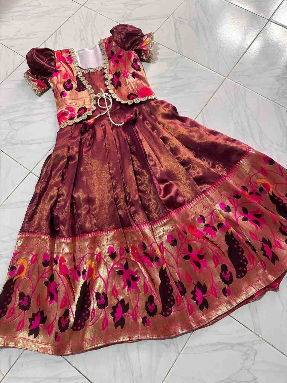 Kid's Kanjivaram Silk Lehengas