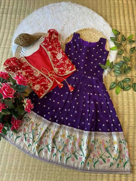 Kid’s Russian Dola Silk Lehengas