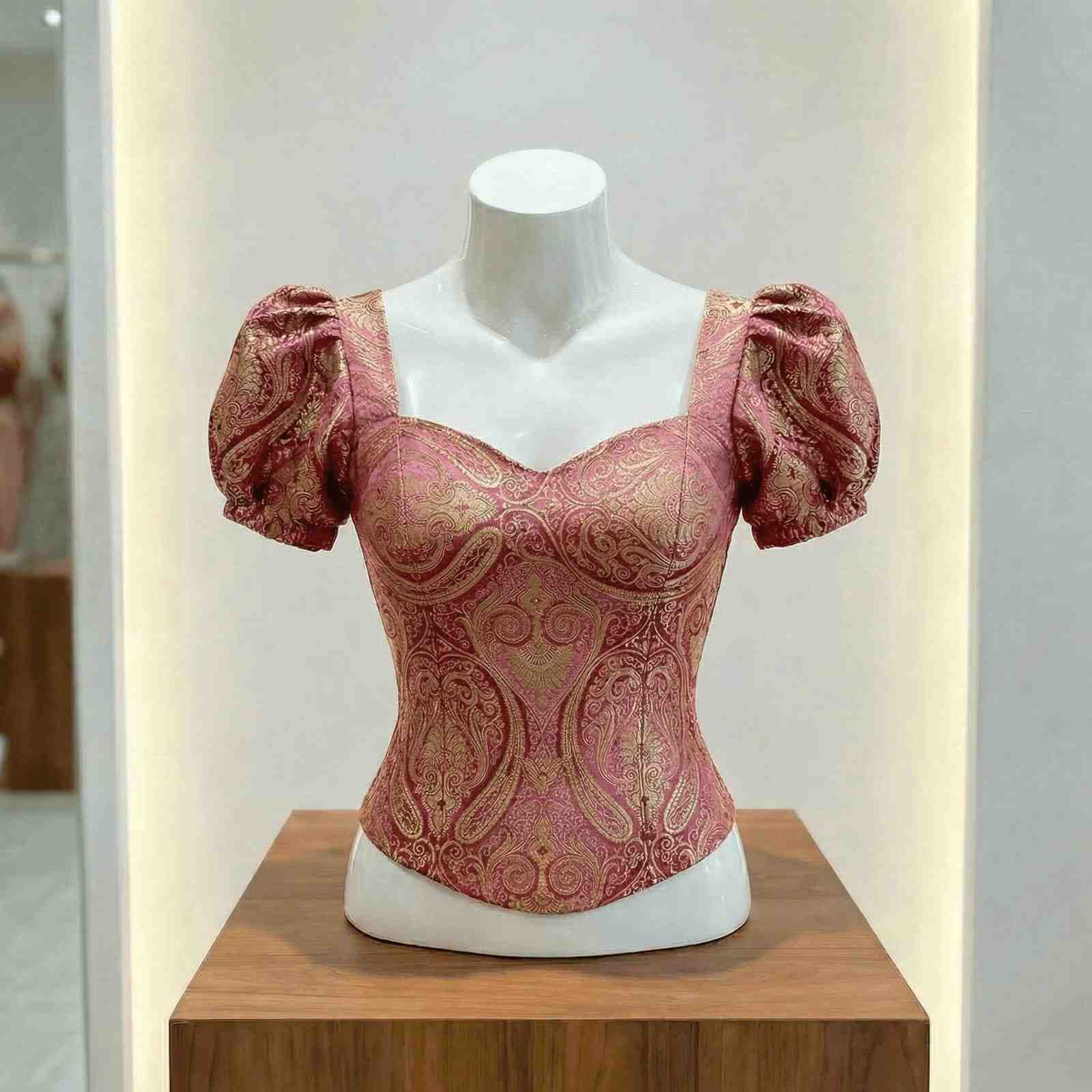 Fancy Banarasi corset blouse – colour 1 – Arhas Couture