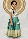 Kids semi Kanchi frock with coat model – 6 months to 15 years – Arhas Couture