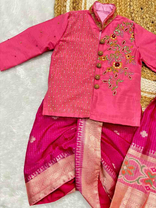 Kid's Banarasi Silk Family Outfits