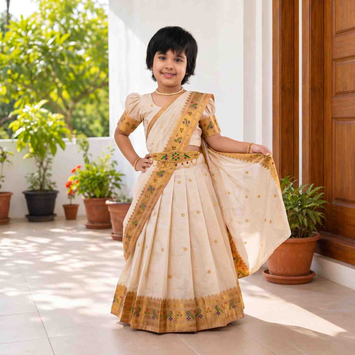 Kasavu Zari Family Outfits
