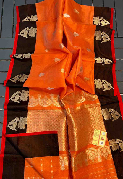 Fancy tissue silk saree – colour 1 – Arhas Couture
