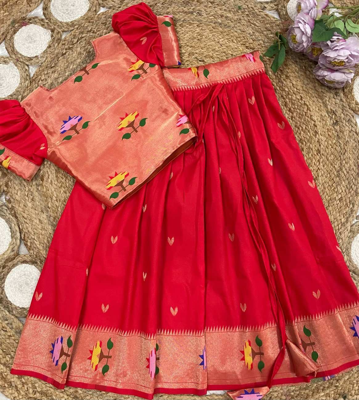 Kid's Paithani Silk Lehengas