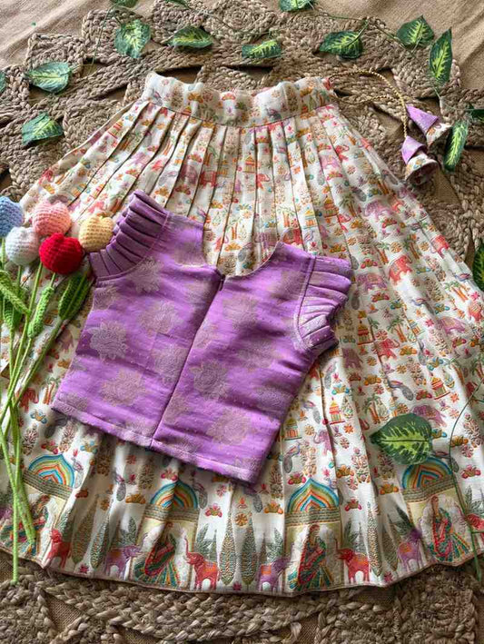 Kids soft Gajji silk lehengas by Arhas Couture