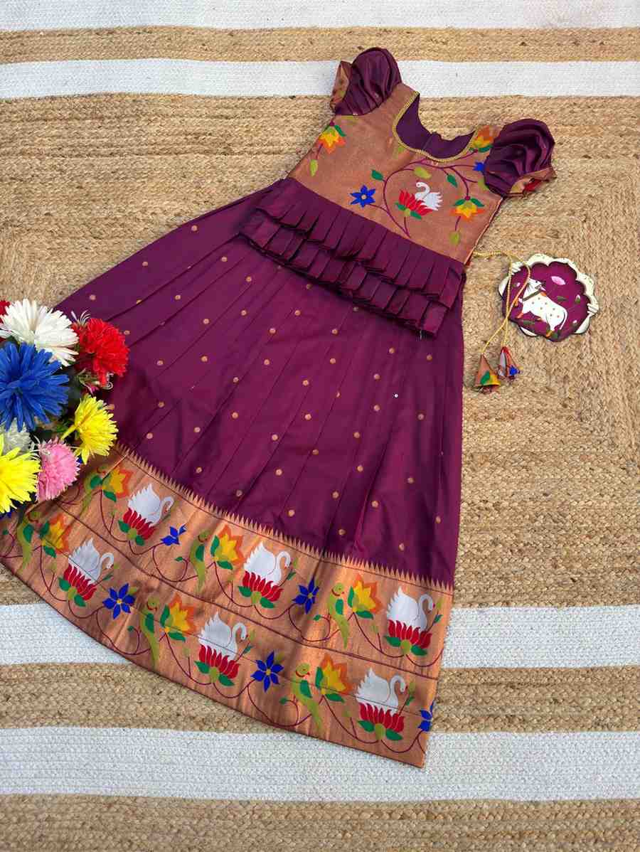 Kids Meena zari lehenga – yellow – Arhas Couture