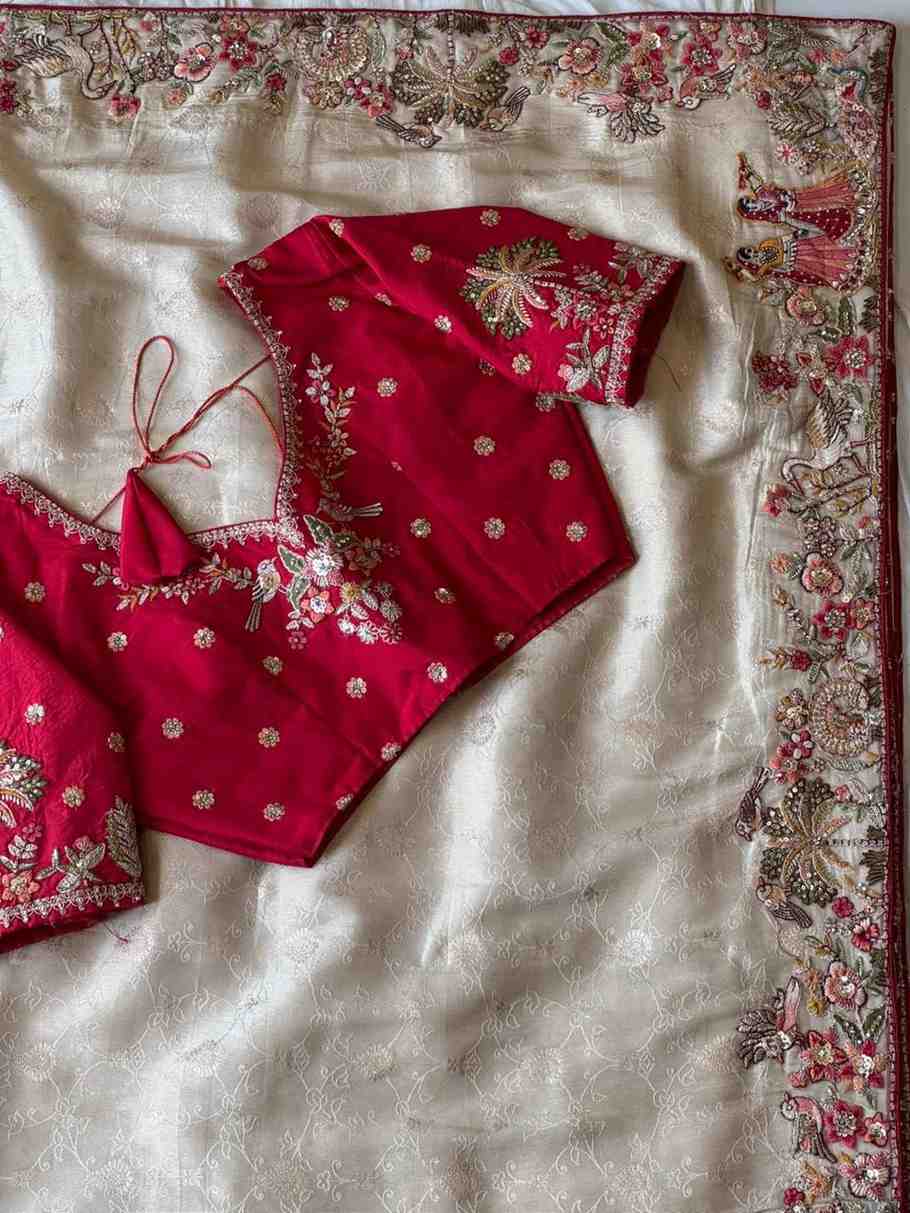 Fancy multi-sequence Dola silk sarees by Arhas Couture