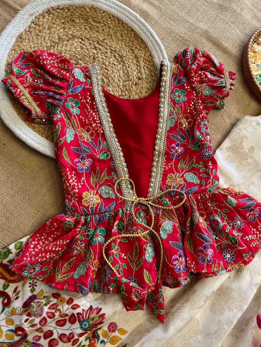 Kid's Tussar Silk Lehenga