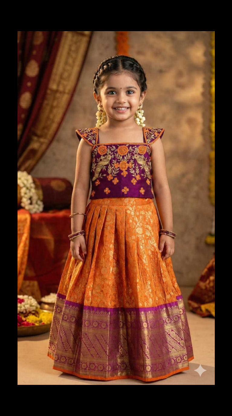 Semi Kanchi Banarasi Family Outfit